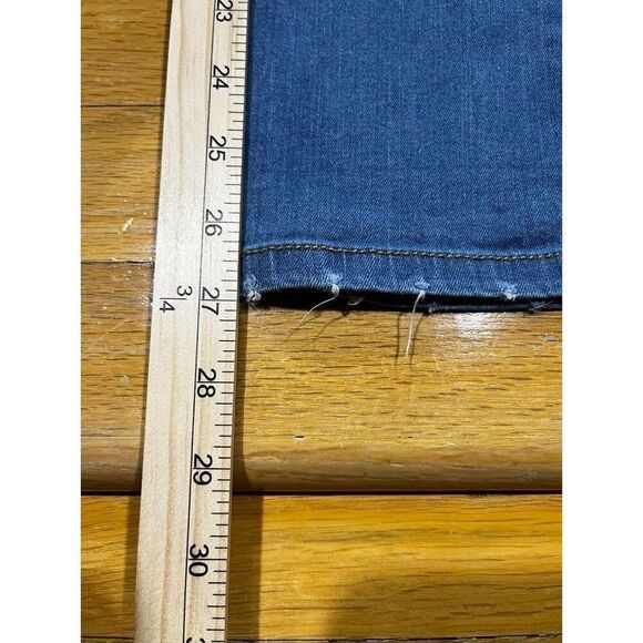 Dnmx Jeans Womens Size 34 Blue Stretch Straight High Rise Distressed Denim - Picture 7 of 8